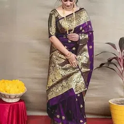 KALINI Floral Woven Design Zari Banarasi Saree-picture-27