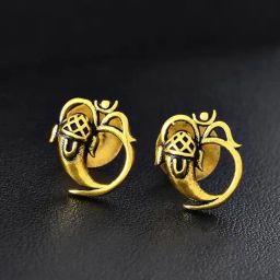 Voylla Gold Statement The Ganesha Grace Stud Earrings-picture-4