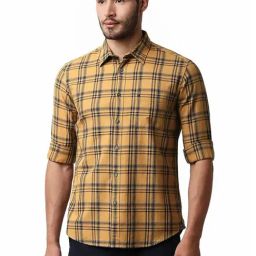 Basics Brown Slim Fit Checks Shirt-picture-22