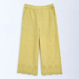 Utsa Kids by Westside Yellow Schiffli Detailed Cotton Ethnic Pants-picture-32