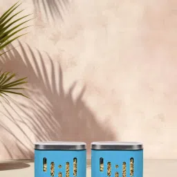Glasafe 'O' Grip Tranquil Teal Borosilicate Containers - Set of 2 (600ml) image 1