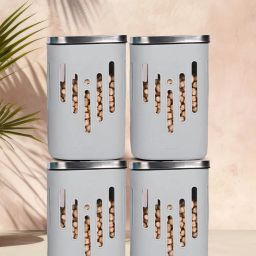 Glasafe 'O' Grip Slate Grey Borosilicate Containers - Set of 4 (1200ml) image 1