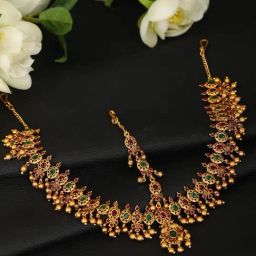 Priyaasi Multicolor Matha Patti Headpiece-29