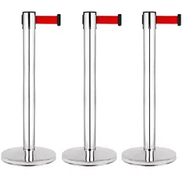 Ladwa Q Manager Barriers for Social Distancing Stainless Steel Red, LSI - QMR - P3 (Set of 3)-picture-33