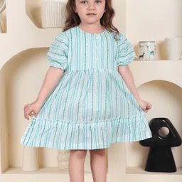 Polka Tots Print A-Line Dress-56