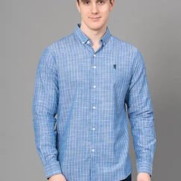 Red Tape Blue Regular Fit Stripes Shirt-image-97