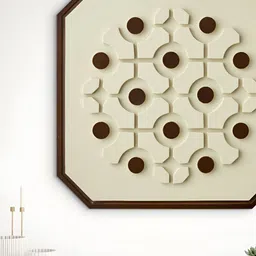 Home Centre Beige & Brown Textured Panorama Aztec Wooden Wall Decor-picture-31