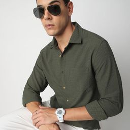 VASTRADO Men Classic Spread Collar Micro Ditsy Printed Slim Fit Casual Shirt-image-95