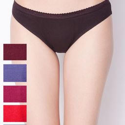 Dollar Missy Pack of 6  Combed Cotton Solid Outer Elasticated Bikini Panty-image-45