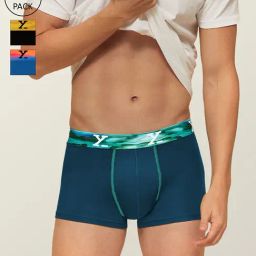XYXX Multicolor Micro Modal Trunks - Pack of 3-image-42