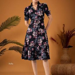 DEKLOOK Peter Pan Collar Fit & Flare Dress-image-87