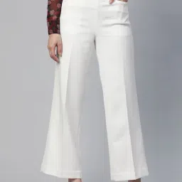Powersutra White Polyester Regular Fit Trouser-image-9