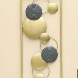 vedas W-Hansika Cream-Coloured & Grey Rectangular Abstract Wall Hanging-16