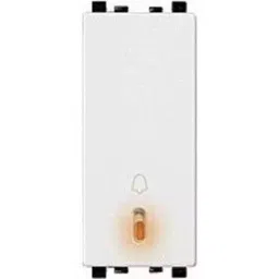 Schneider Zencelo 6A Neon White Full Flat Bell Push Switch, IN8485 - Pack of 10-13