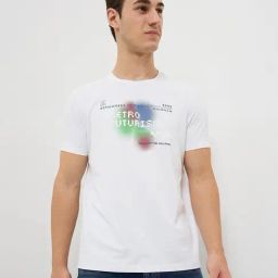 Spykar Men White Slim Fit Solid Half Sleeve Casual T-Shirt-picture-23