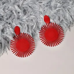 DressBerry Silver-Plated Circular Shaped Drop Earrings-51