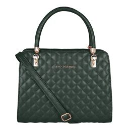 Lino Perros Green Quilted Medium Satchel Handbag-picture-48