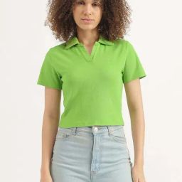 United Colors of Benetton Green Plain Top-image-76