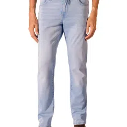 Selected Homme Blue Cotton Straight Fit Jeans-picture-0
