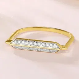 Mia by Tanishq Bold Lines Gold & Diamond Finger Ring for Women-image-34