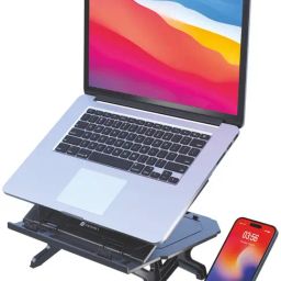 Portronics Black Laptop Stand Wth Phone Holder-42
