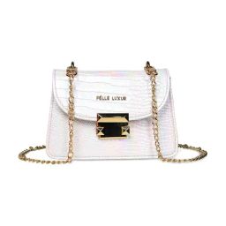 PELLE LUXUR White Animal Effect Small Shoulder Bag-image-68