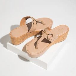 Inc.5 Women's Beige T-Strap Wedges-image-16