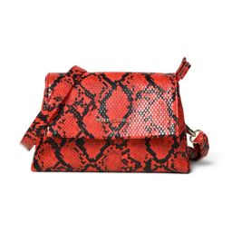 PELLE LUXUR Red & Black Animal Effect Small Cross Body Bag-8