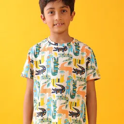 Anthrilo Boys Printed Tropical Pockets T-shirt-image-29