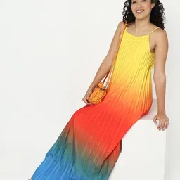 SHOWOFF Ombre Dyed Shoulder Straps Fit & Flare Maxi Dress-image-73