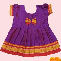 Mom and Me Purple Cotton Dresses-image-40