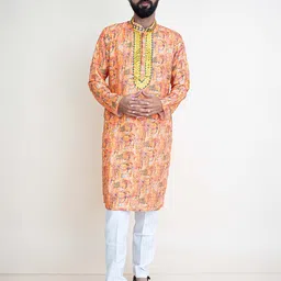 KUNDALI KAKSHAY Men Ethnic Motifs Printed Festive Straight Kurta-picture-24