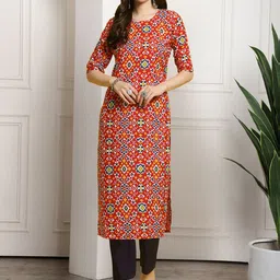7Threads Women Pack Of 6 Ethnic Motifs Printed Floral Crepe Kurta-image-30