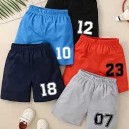 YK Boys Pack of 5 Printed Regular Fit Cotton Shorts-picture-37