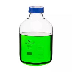Supertek 20000 ml Amber Extra Wide Mouth Reagent Bottle Graduated With High Grade PP Screw Cap, 12.107.9920-13
