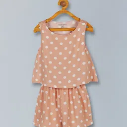 PLUM TREE Girls Polka Dots Pure Cotton Top & Shorts-image-89