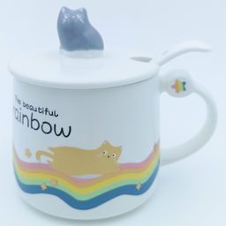 Ceramics Mug Stylish Mug with Lid White - 400 ml-20