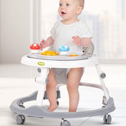 Baybee Shrumo Baby Walker for Kids, Foldable Round Kids Walker with 2 Height & 4 Seat Adjustable | Activity Walker for Baby with Musical Toy Bar & Light (Grey)-image-119