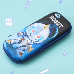 Robot Print Pencil Box - Black-21