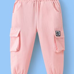 Mark & Mia Full Length Cotton Trouser With Cargo Pockets & Applique - Pink-image-63