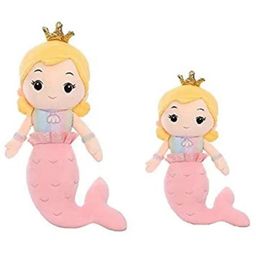 Tickles Mother with Daughter Mermaid Soft Doll Stuffed Plush Toy for Kids Mother Length 50 cm and Daughter Length 30 cm (Color: Pink)-image-52