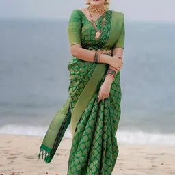 SWEETPEL Woven Design Zari Banarasi Saree-picture-9