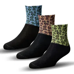 MARLIT Men Pack Of 3 Printed Cotton Above Ankle-Length Socks-image-5