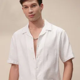 HIGHLANDER Cuban Collar Short Sleeves Relaxed Fit Casual Shirt-image-21