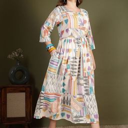 SZN Women Ikat Print A-Line Midi Dress-picture-11