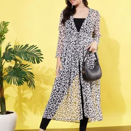 ANVI Be Yourself Women Printed Longline Shrug-40