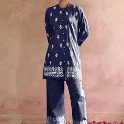 Panzora Embroidered Top With Palazzo Co-Ords-image-80