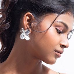 MINJI AND CO. Silver Plated Floral Studs-38
