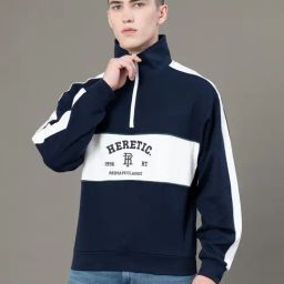 Red Tape Navy Baggy Fit Colour Block Sweatshirt-image-22
