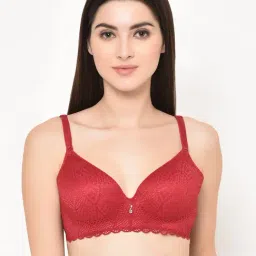 Da Intimo Maroon Under Wired Padded T-Shirt Bra-picture-10